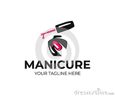 Nail salon logo design. Manicure vector design Vector Illustration