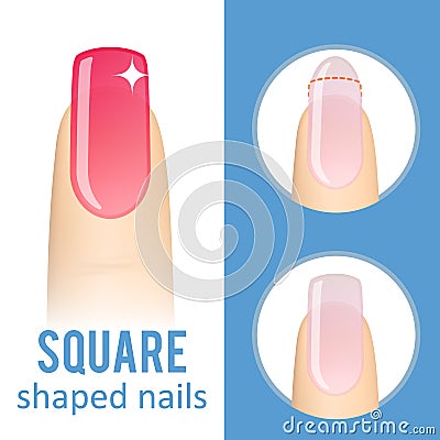 Nail shape square Vector Illustration