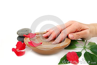 Nail soak Stock Photo