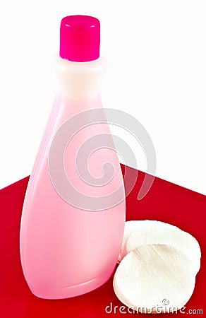 Nail Varnish Remover and Pads Stock Photo