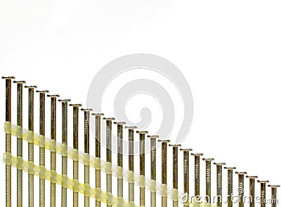 Nailgun Nails Stock Photo