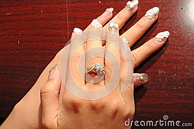 Nails with decoration Stock Photo