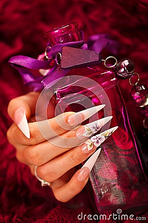 Nails and elixir bottle Stock Photo