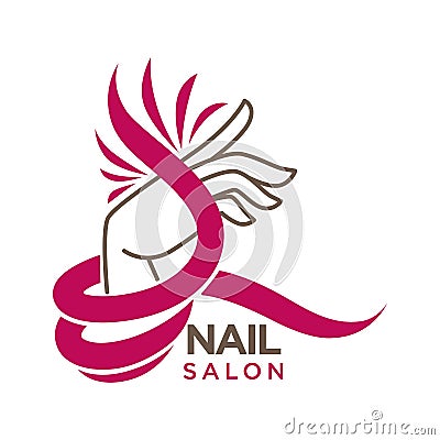 Nails studio or manicure salon vector flat icon template Vector Illustration