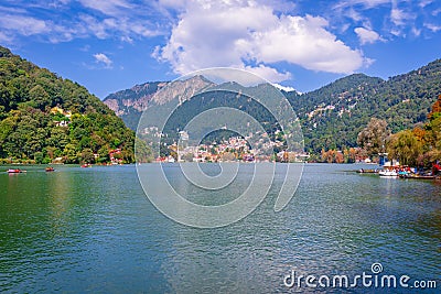 Nainital Lake in Kumaon region, Uttarakhand Stock Photo