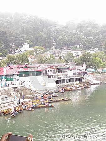 : Nainital is a very good city where there is very spectacular snowfall. The hills there are very beautiful and there Editorial Stock Photo