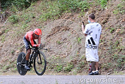 Nairo Quintana on stage 20 at Le Tour de France 2020 Editorial Stock Photo