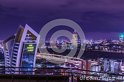 Nairobi Night City County Streets Lights Cityscapes Skyline Urban Skyscrapers Building Kenya's Capital East Africa Editorial Stock Photo