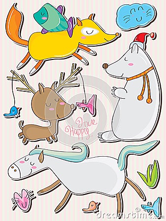 Naive Animals_eps Vector Illustration