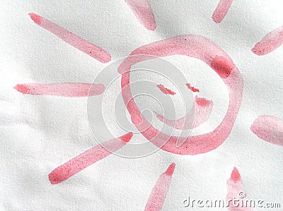 Naive painting of the sun Stock Photo