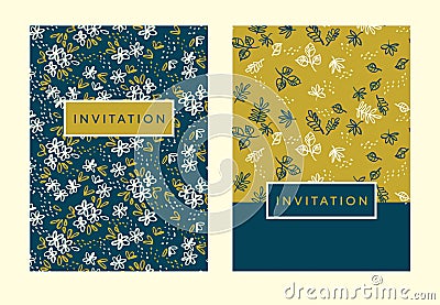 Naive simple floral pattern for invitation Vector Illustration