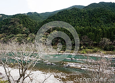Naka river in Tokushima prefecture, Japan Stock Photo