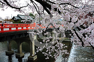 Nakabashi Bridge, Takayama, Japan Stock Photo