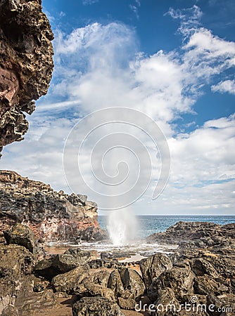 Nakalele Blowhole on Maui, Hawaii Stock Photo