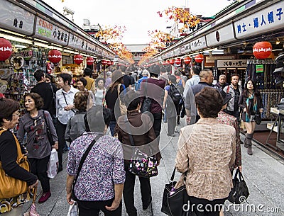 Nakamise dori shopping street Editorial Stock Photo
