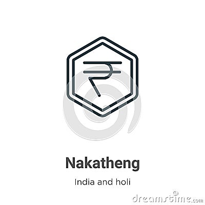 Nakatheng outline vector icon. Thin line black nakatheng icon, flat vector simple element illustration from editable india and Vector Illustration