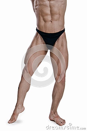 Naked athlete with strong body Stock Photo