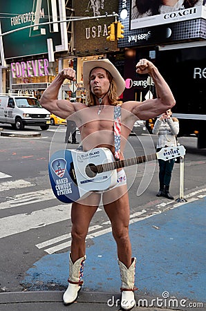 Naked Cowboy Editorial Stock Photo