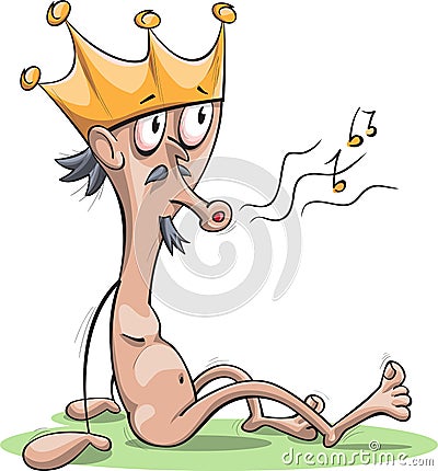 The naked King Vector Illustration