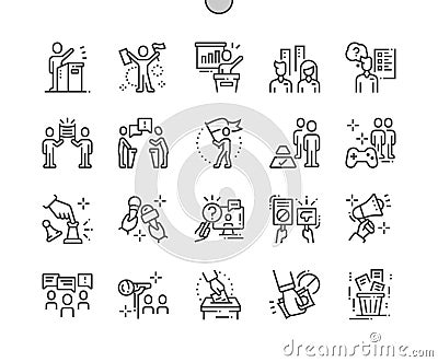 Naked politics Well-crafted Pixel Perfect Vector Thin Line Icons 30 2x Grid for Web Graphics and Apps. Vector Illustration