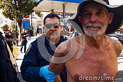 Naked protesters Editorial Stock Photo