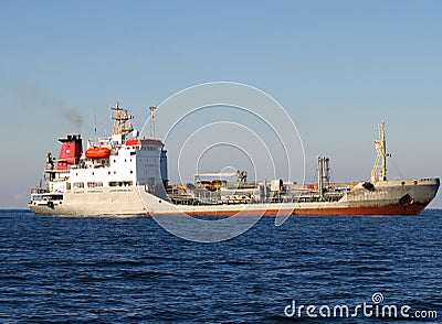 Nakhodka, Primorsky kray / Russia - September 25 2018: Oil product tanker Belogorsk at anchor near port Nakhodka Editorial Stock Photo