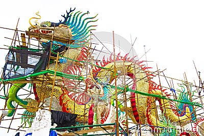 Nakhon sawan festival,lamp,hanging lamp,king lght ,Chinese New Year, Chinese New Year activities, dragon,dragon dance , The Chines Stock Photo