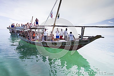 Nakupenda Dhow cruise in Zanzibar island Editorial Stock Photo