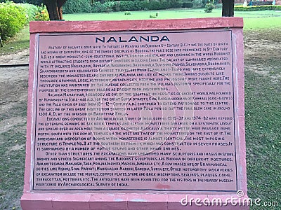 The Nalanda University history in Bihar India Editorial Stock Photo