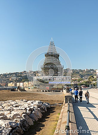 Nalbero in Christmas time - Naples - IT Editorial Stock Photo