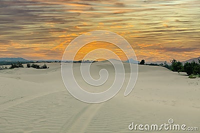 Nam Cuong sand dunes sunset Stock Photo