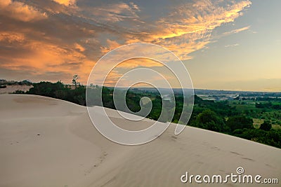 Nam Cuong sand dunes sunset Stock Photo