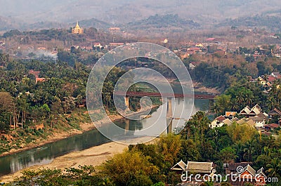 Nam Khan River, Luang Prabang Stock Photo