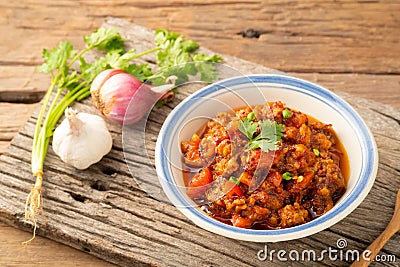 Nam Prik Ong Spicy Northern Thai Pork and Tomato Stock Photo