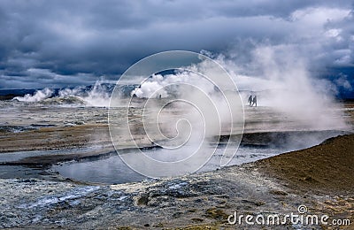 Namafjall Geothermal Area located in Northeast Iceland, Reykjahlid, Iceland Editorial Stock Photo