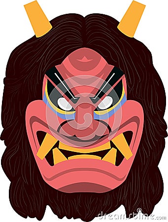 Namahage devil face Vector Illustration