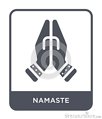 namaste icon in trendy design style. namaste icon isolated on white background. namaste vector icon simple and modern flat symbol Vector Illustration