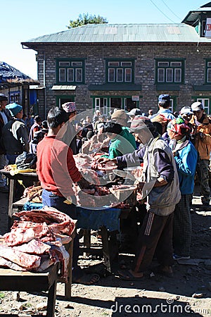 Namche Bazaar Market Editorial Stock Photo