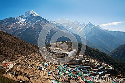 Namche Bazar view, Nepal Stock Photo