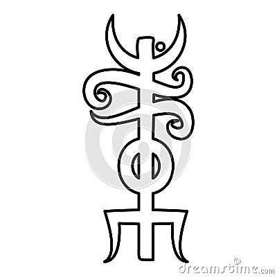 Name Odin rune Rune hide the name of Odin galdrastav icon black color vector illustration flat style image Vector Illustration