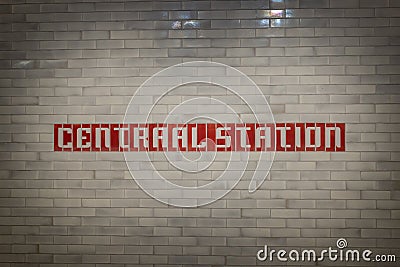 Name of the station, at the Amsterdam metro system Editorial Stock Photo