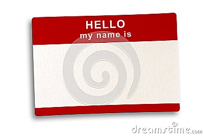 Name Tag with clipping Path Stock Photo