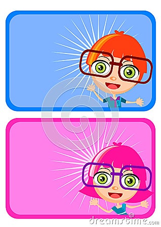 Name tag for kids Vector Illustration