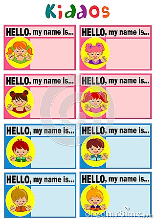 Name Tag for Kids Stock Photo