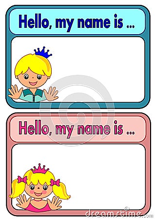 Name Tags For Kids Stock Vector - Image: 45116076
