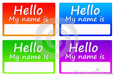 Name tags Stock Photo