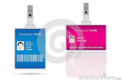 Name Tags, Badges or IDs Vector Illustration