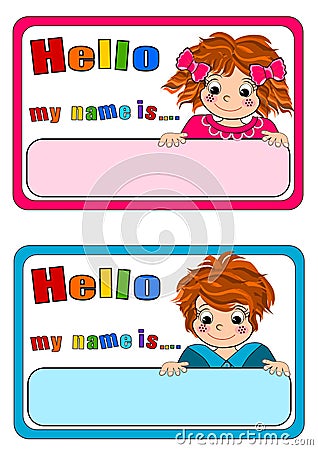 Name Tags For Kids Stock Illustration - Image: 60711392