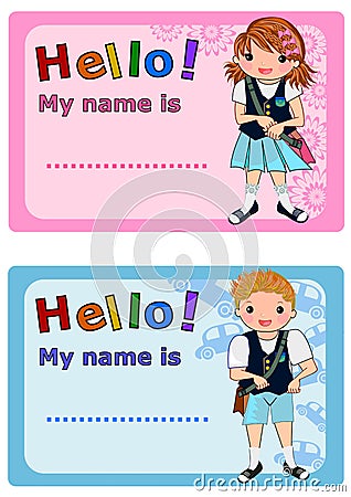 Name Tags for Kids Stock Photo