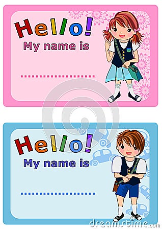 Name Tag for Kids Stock Photo